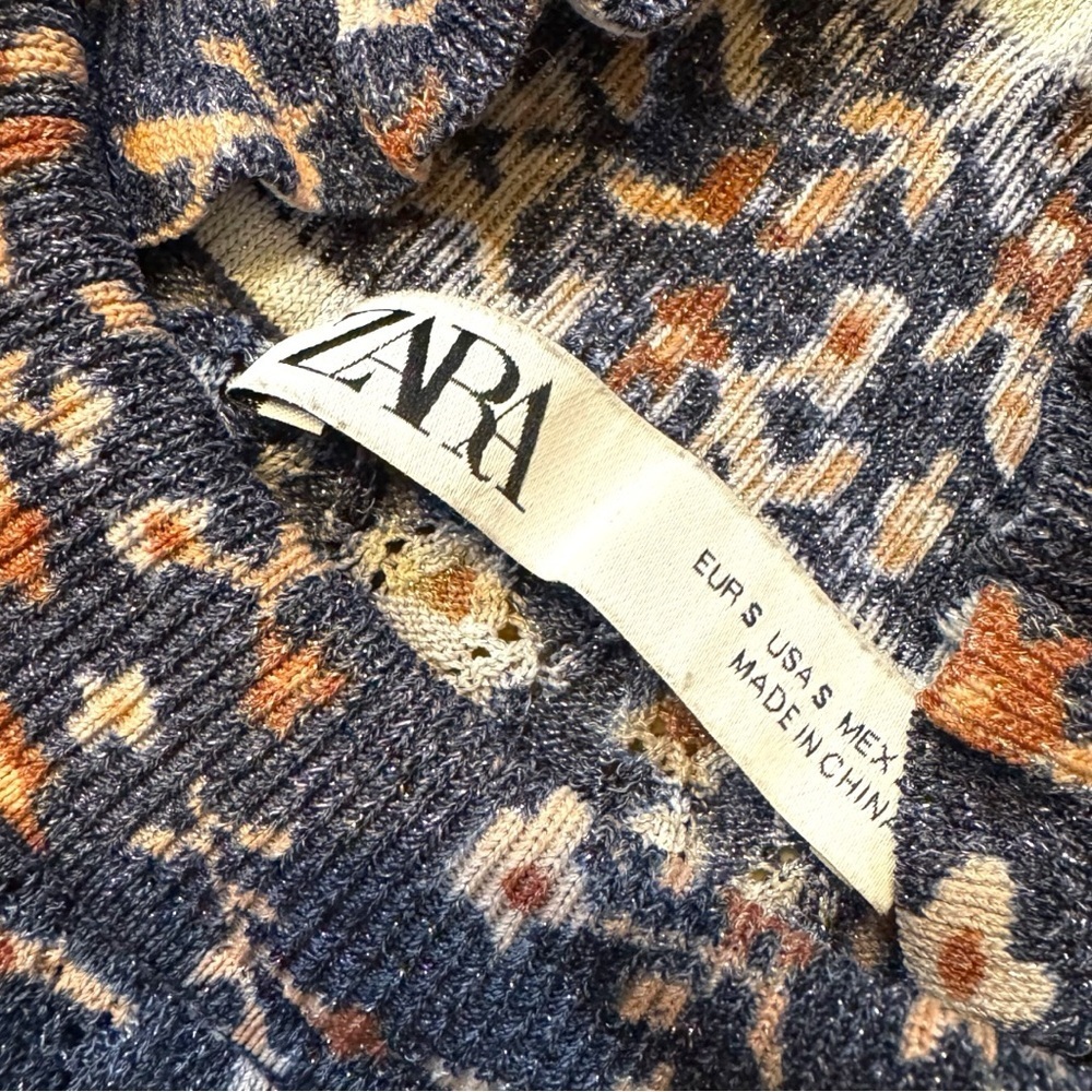 Zara Floral Cowl Neck Sweater - Black and Brown - Picture 12 of 13